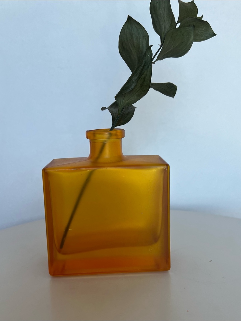 Amber Square Glass Bud Vase - Home Accents